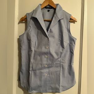Jones New York womens blue sleeveless shirt M